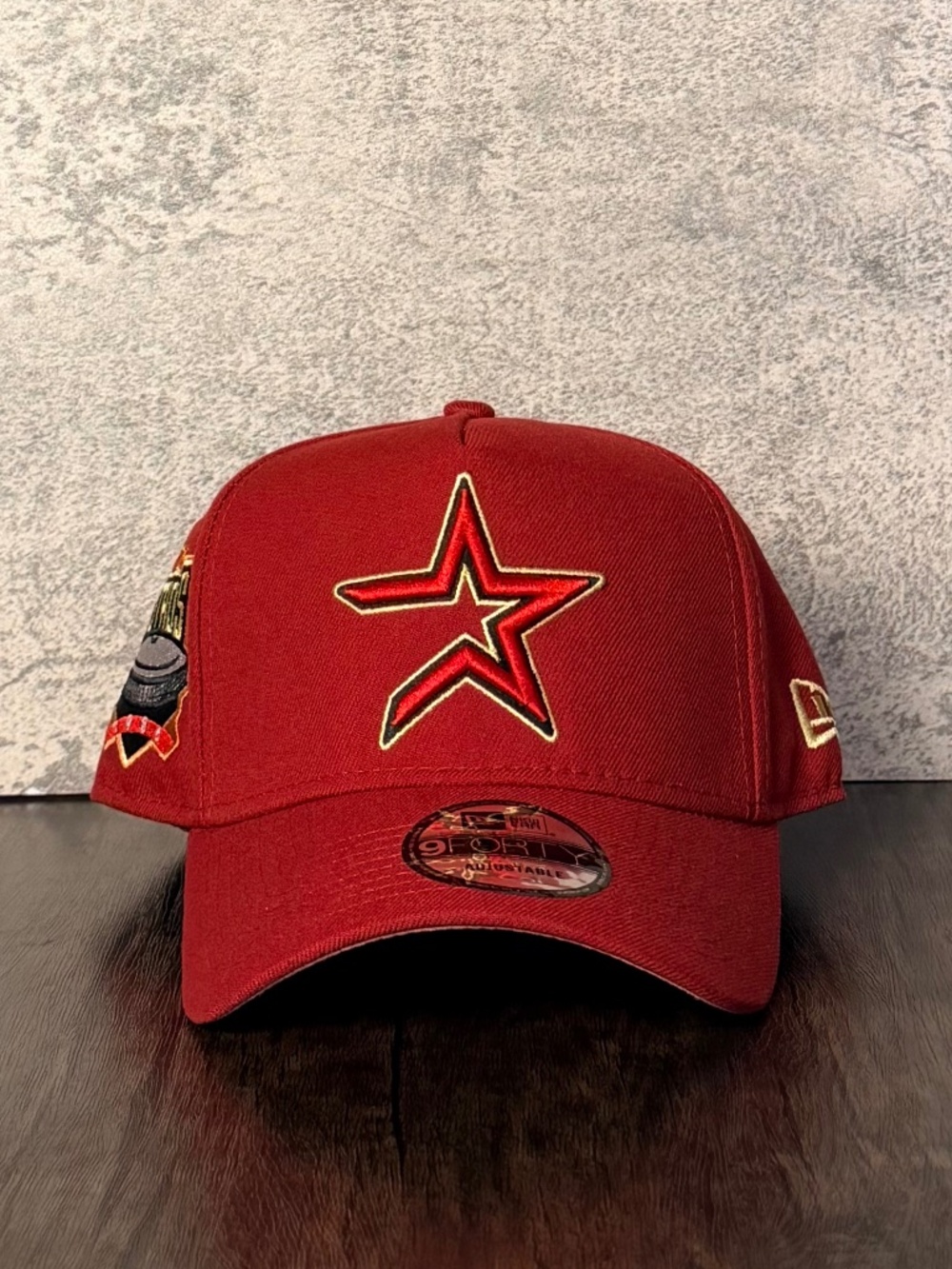 New Era Houston Astros 1986 Side Patch 9FORTY Snapback Cardinal Red MLB Hat Cap